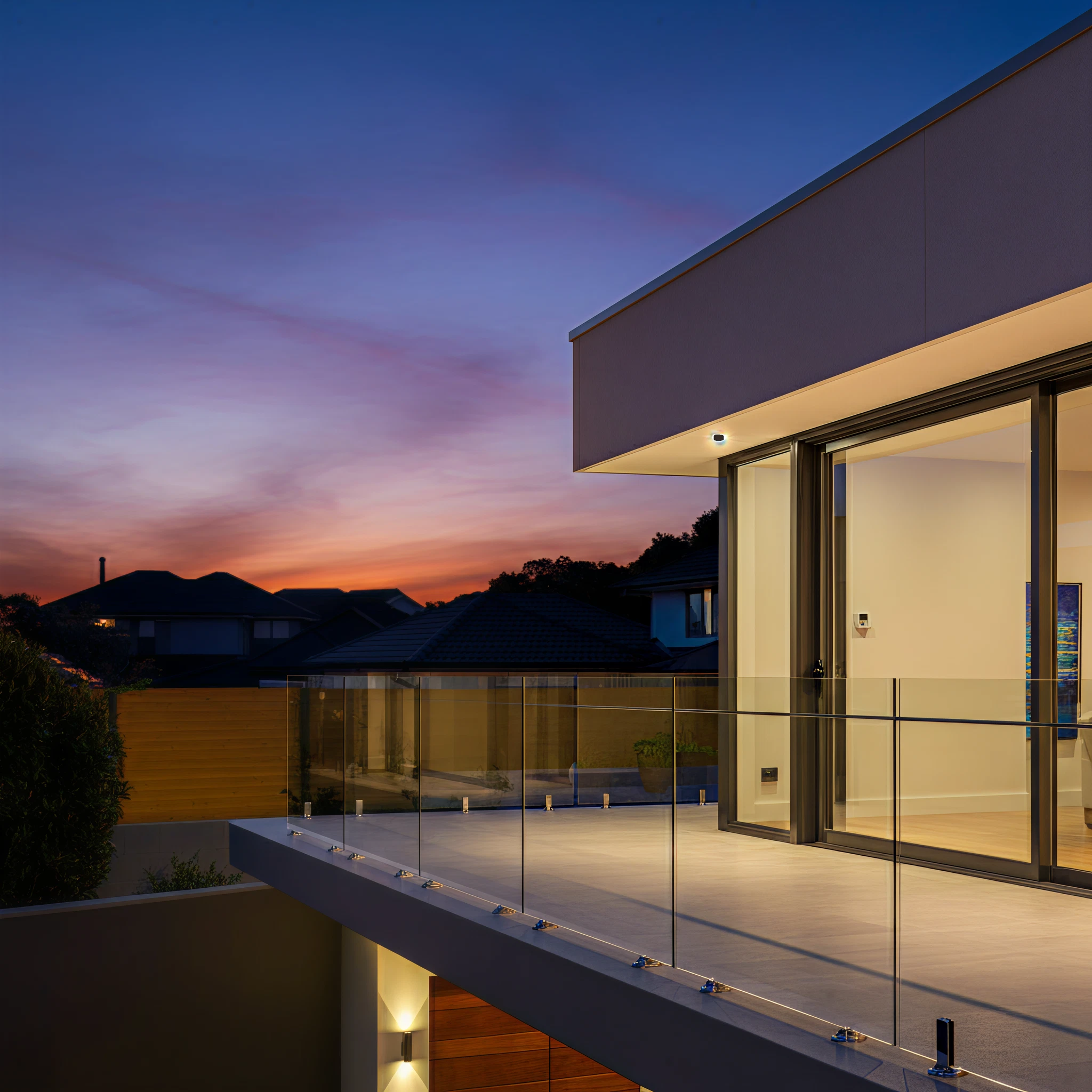 Glass Balustrade installed in a balcony of a home