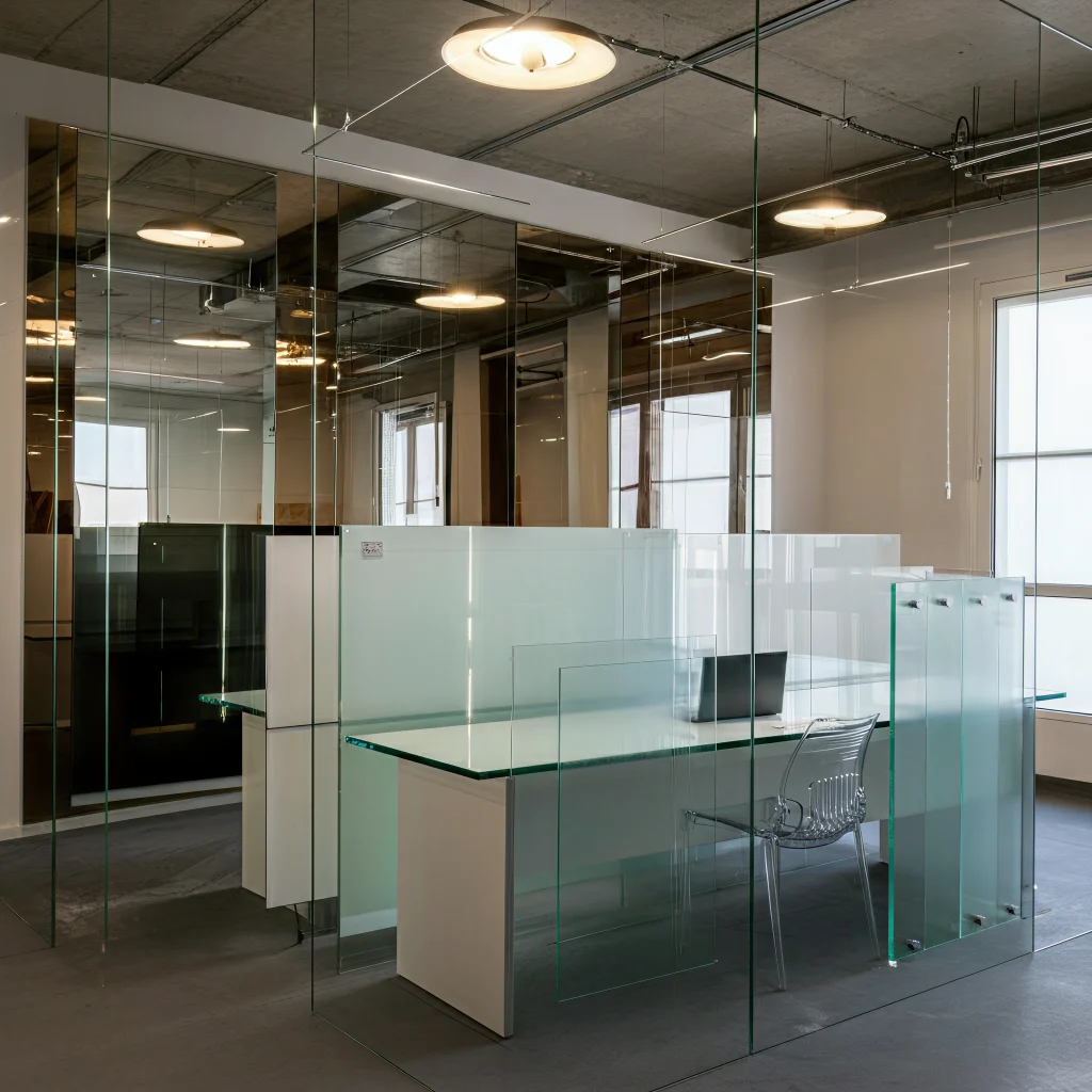 Partition Done In An Office With Partially Tempered Glass