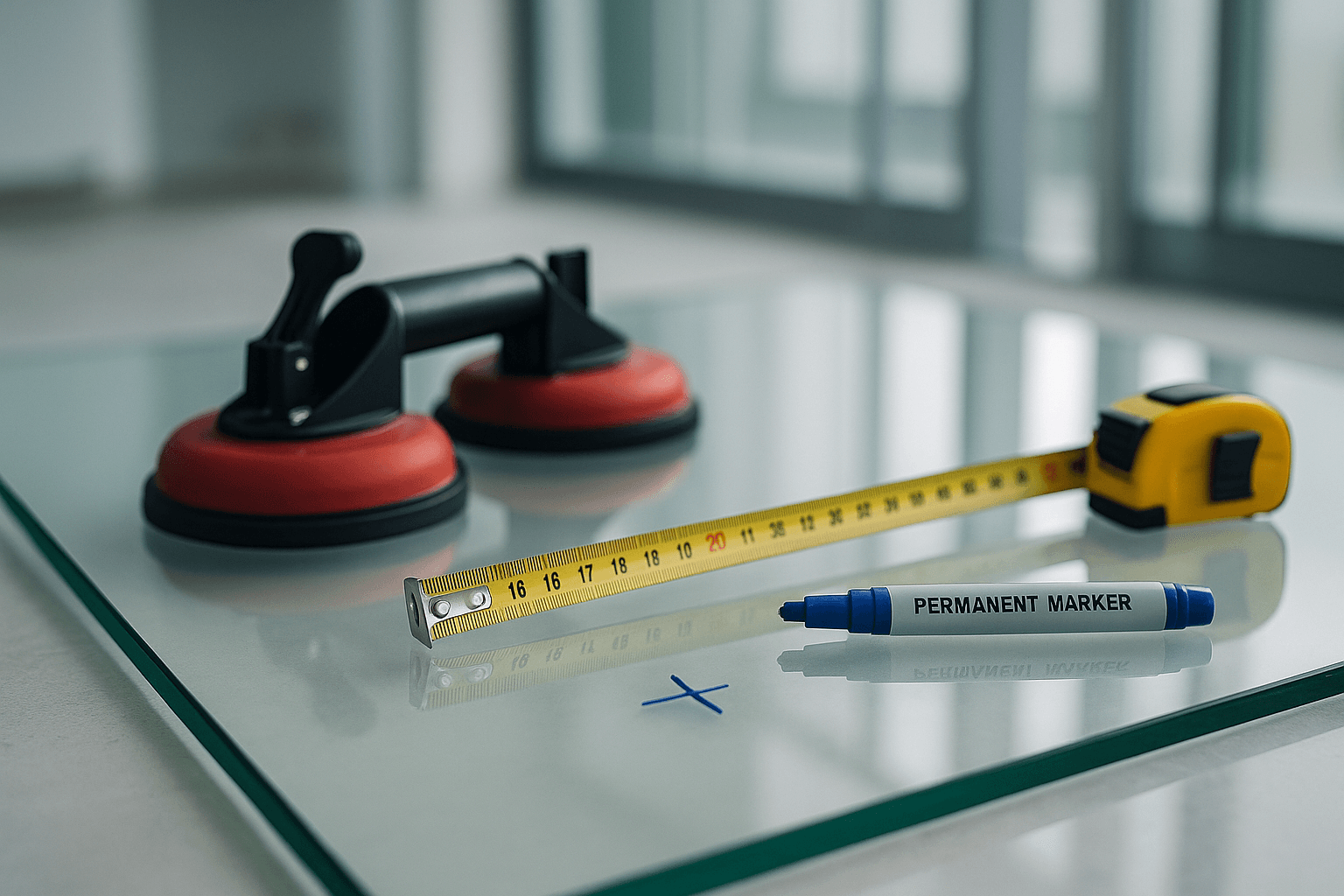 Glass Preparation For Glass Installation Job In Our Workshop